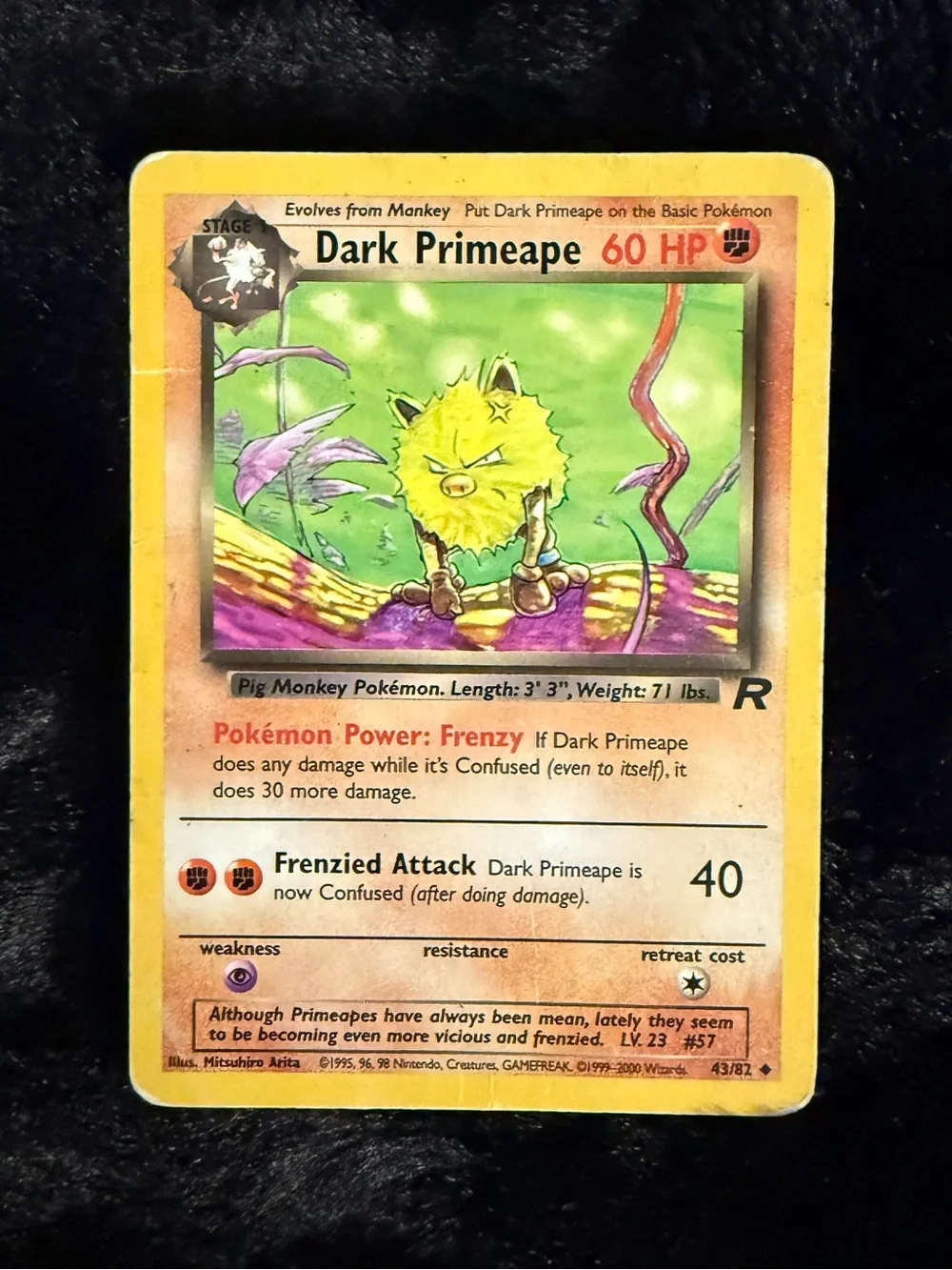 Pokémon Team Rocket Dark Arbok Dark Gloom Dark Primeape 3 Card Lot